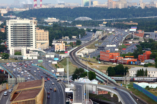 第三運(yùn)環(huán)多車；鐵路；莫斯科全景；俄羅斯