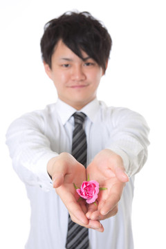 現(xiàn)在和年輕的商人