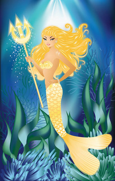 三叉戟黃金美人魚；載體