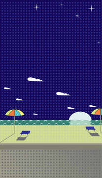 夜晚的海灘
