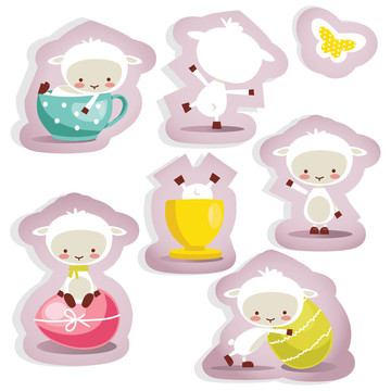 可愛(ài)復(fù)活節(jié)貼紙