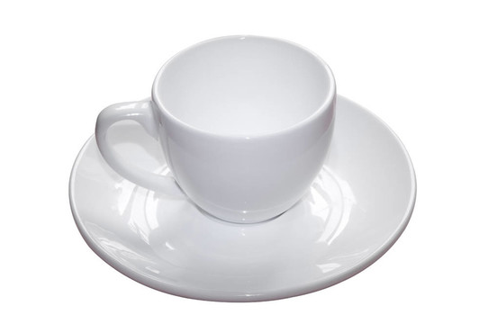茶托上的白色咖啡杯