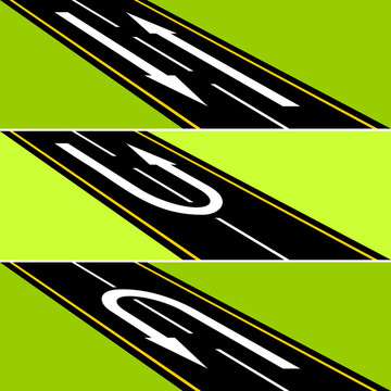公路上的指針。