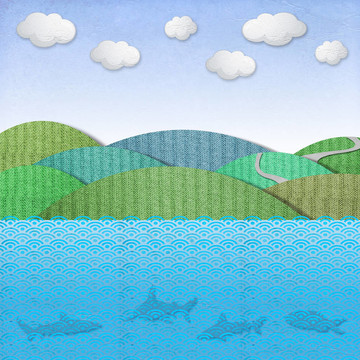 海和天空再生紙