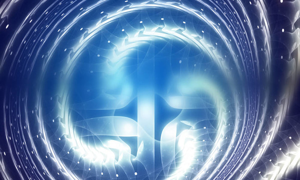 電藍色抽象設(shè)計技術(shù)背景。