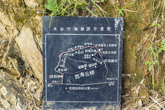 木坑竹海旅游示意圖