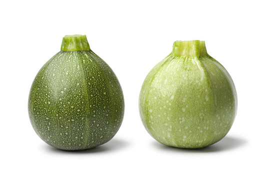 鮮綠色的圓形Zucchini