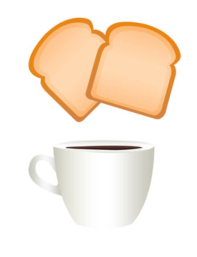 咖啡杯和面包