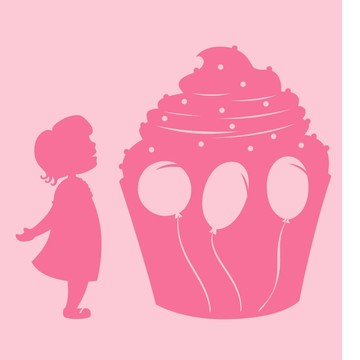 女孩和Cupcake