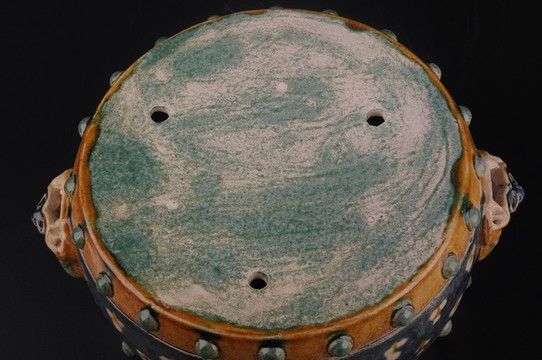 唐三彩 陶鼓