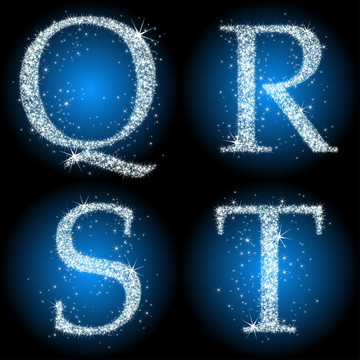 星星的藍(lán)色字母QRST