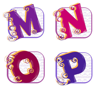 字母M；N；O；P
