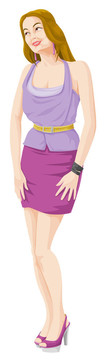 插圖；美麗女人