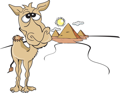 插圖；Funny Brown Camel