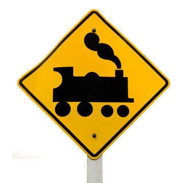 鐵路道口；蒸汽機(jī)上的白色路標(biāo)