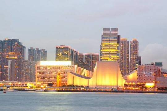 香港港在日落的時(shí)刻