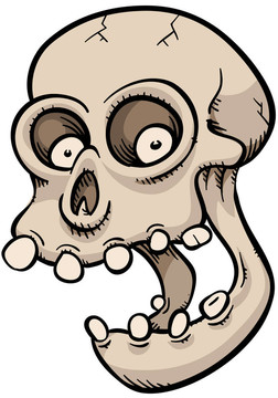 快樂的Cartoon Skull