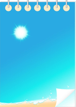 海背景的記事本和BEA
