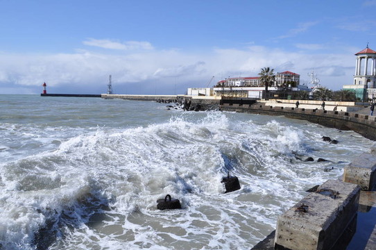 混凝土港口海浪破壞