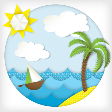 豐富多彩的海景嗎？紙；折紙？