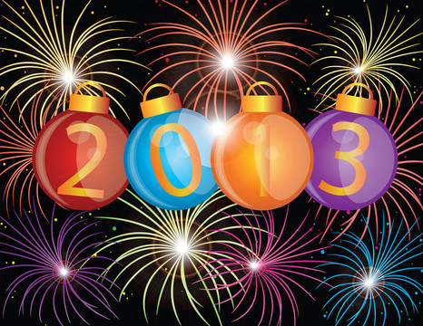 2013新年飾品及煙花插畫