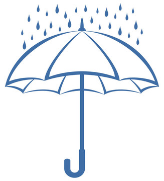 伞和雨；象形文字