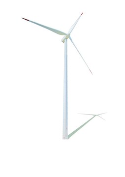 白色背景的風(fēng)力渦輪機(jī)