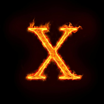 火的字母；X
