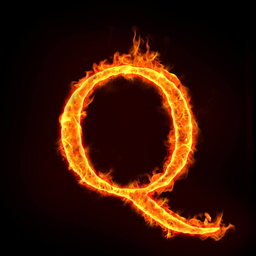 火的字母；Q