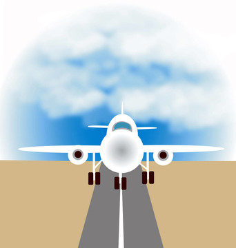 飛機(jī)在跑道上