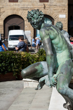Bartolomeo Ammannati的海神噴泉；在市政廣場；佛羅倫薩；意大利