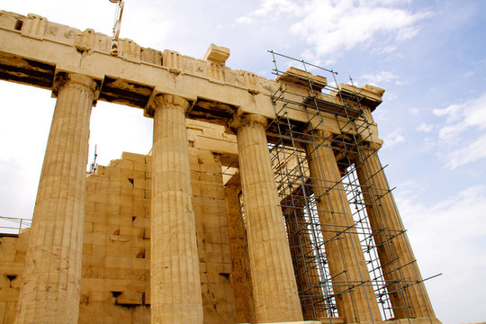 帕特農(nóng)神廟在雅典Akropolis；希臘；