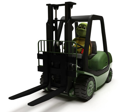 烏龜駕駛叉車