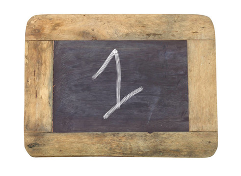 黑板上用白色寫的數(shù)字1