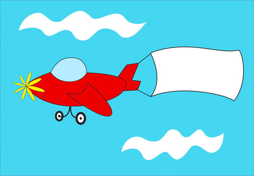 紅色飛機(jī)拉空白橫幅