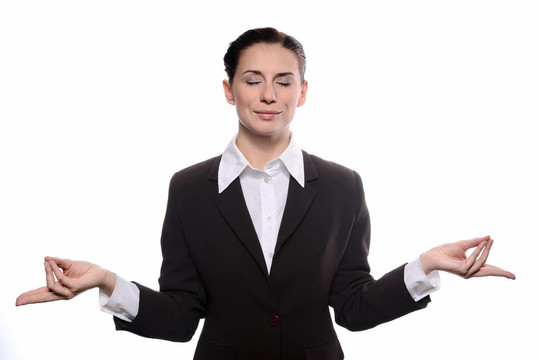 年輕女商人沉思中