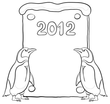 皇帝企鵝與海報2012；輪廓