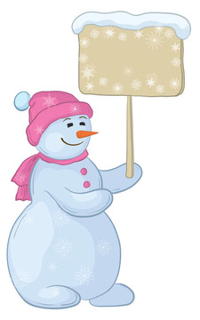帶符號的雪人女人