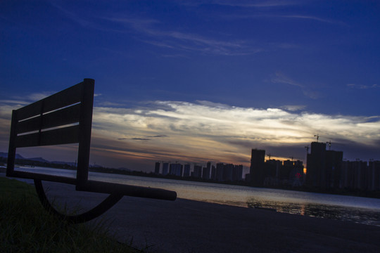 梅溪湖夕陽晚霞
