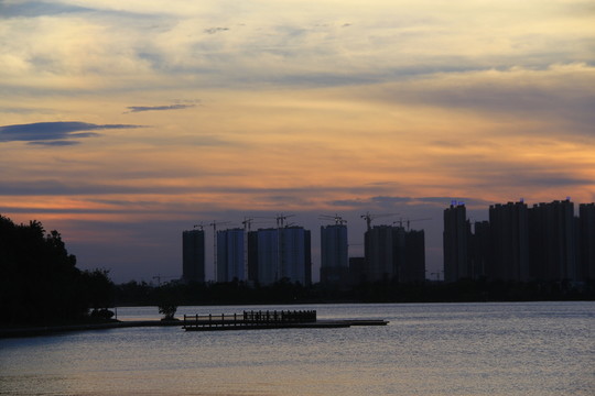 梅溪湖夕陽晚霞