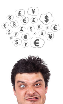 年輕人頭看商業(yè)圖標和圖像