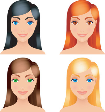 女性頭發(fā)顏色。