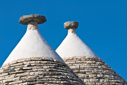 Alberobello s Trulli。普利亞。意大利.