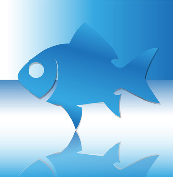 魚(yú)的側(cè)影。插畫(huà)