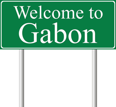 歡迎來到Gabon；概念路標(biāo)