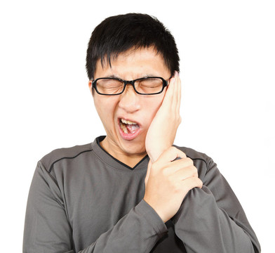 有痛苦表情的人