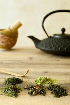 來自日本的各種茶葉