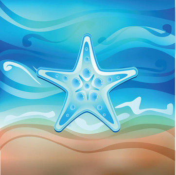 沙灘上的海星圖