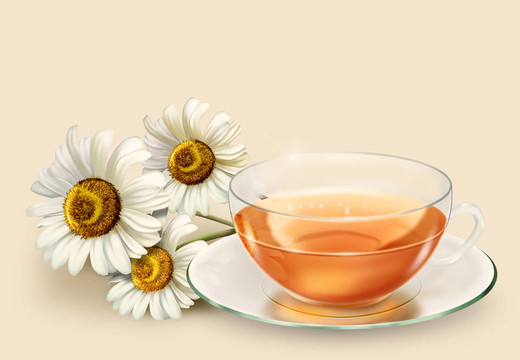 一杯茶和雛菊