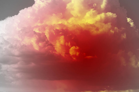 紅色的天空世界末日；世界末日的概念；全球變暖